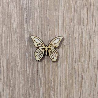 Drevený výrez - motýľ zdobený (dierky) 2,5x2cm