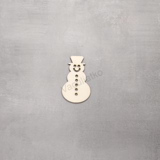 Vianočná ozdoba - snehuliak 3x5cm (rez.)