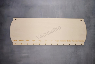 Drevená tabuľka - polotovar 40x14cm (rodinný kalendár, mesiace) m2