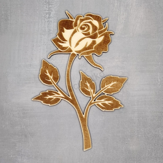 Drevená dekorácia - kvet 11x16cm (ruža, hr. 4mm)