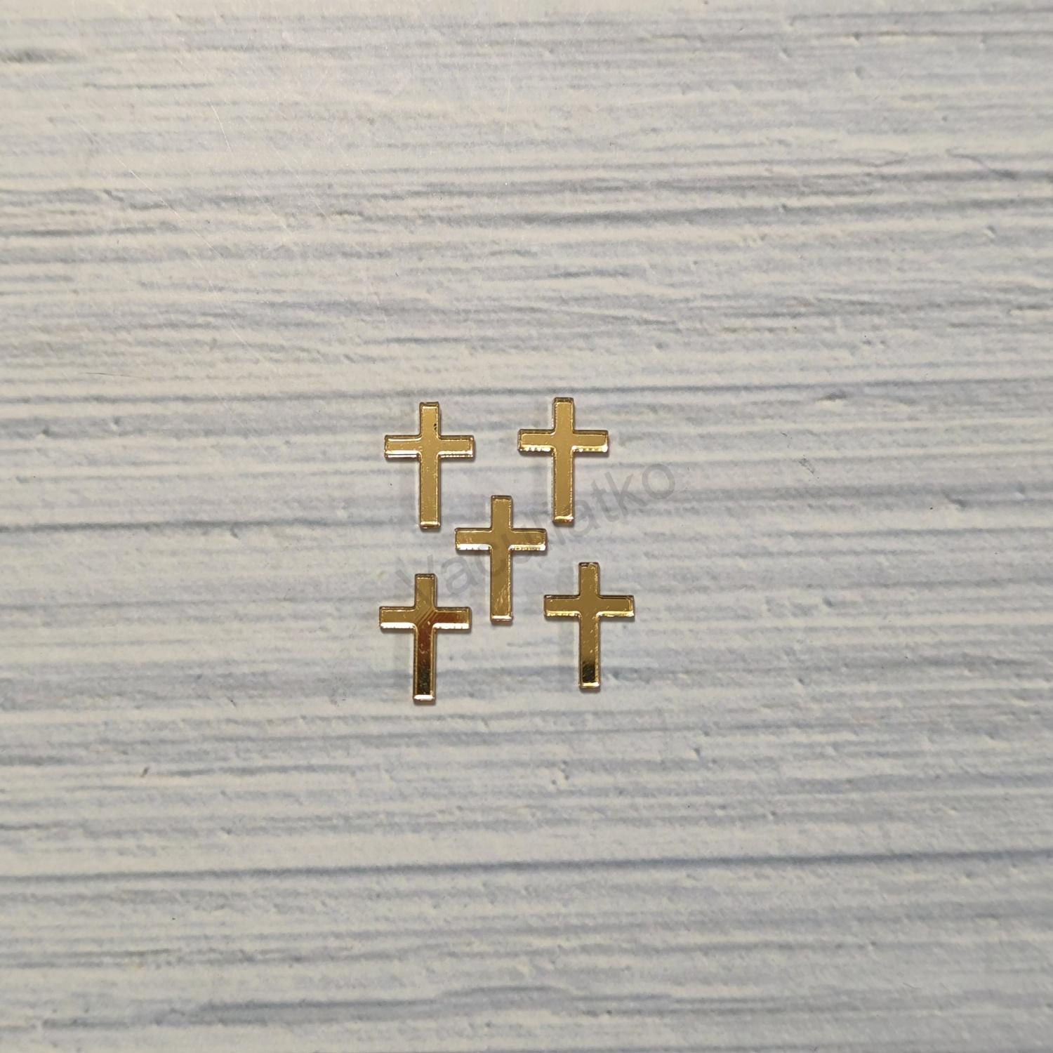 Zrkadlové plexi - krížik 1,1x1,5cm 5ks (F-zlatá, hr.2mm) Zrkadlové plexi - krížik 1,1x1,5cm 5ks (F-zlatá, hr.2mm)